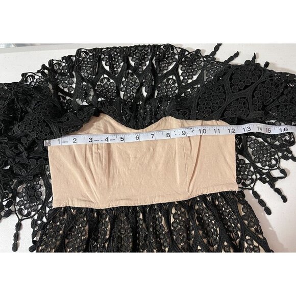 STONE Cold Fox Black Coctail Party Mini Dress Lace Overlay‎ Off the Shoulder 1 - Picture 5 of 11